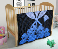 Hawaiian Kanaka Premium Quilt Hibiscus Polynesian Love Blue - Polynesian Pride