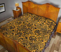Polynesian Premium Quilt Yellow Black - Polynesian Pride