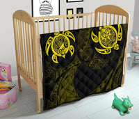 Hawaii Polynesian Turtle Premium Quilt Yellow - Polynesian Pride