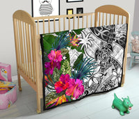 Chuuk Premium Quilt White - Turtle Plumeria Banana Leaf - Polynesian Pride