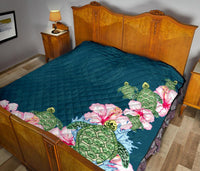 Hibiscus Turtle Dance Premium Quilt - Polynesian Pride