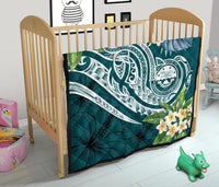 FSM Polynesian Premium Quilt - Summer Plumeria (Turquoise) - Polynesian Pride