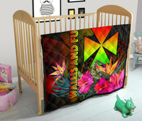 Wallis and Futuna Polynesian Premium Quilt - Hibiscus and Banana Leaves - Polynesian Pride