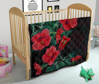 Hibiscus Red Flower Premium Quilt - Polynesian Pride