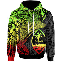 Guam Hoodie Humpback Whale & Coat of Arms Reggae Unisex Reggae - Polynesian Pride