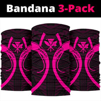 Hawaii Map Polynesian Kanaka Anchor Bandana 3 - Pack - Pink - Polynesian Pride