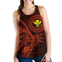 Hawaii Women's Racerback Tank Polynesian Kanaka Map Hawaiian Racerback - Orange - TT Style - Polynesian Pride
