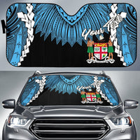 Fiji Polynesian Custom Personalised Sun Shades - Tribal Wave Tattoo Flag Style One Style Universal Fit Blue - Polynesian Pride