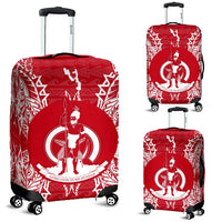 Vanuatu Polynesian Luggage Covers Map Red White Red - Polynesian Pride