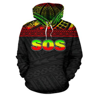 SOS All Over Hoodie Unisex Reggae - Polynesian Pride