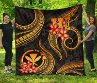 Polynesian Hawaii Premium Quilt - Gold Plumeria GOLD - Polynesian Pride