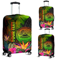 American Samoa Polynesian Personalised Luggage Covers - Hibiscus and Banana Leaves - Polynesian Pride