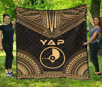 Yap Premium Quilt - Yap Flag Polynesian Chief Gold Version Gold - Polynesian Pride
