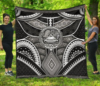 Polynesian Quilts - American Samoa Coat Of Arm With Poly Patterns - Polynesian Pride