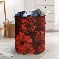 Hibiscus Turtles Hawaii Laundry Basket Orange AH Laundry Basket - 1 One Size Orange - Polynesian Pride