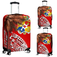 Tonga Luggage Covers - Polynesian Palm Tree Flag Red - Polynesian Pride