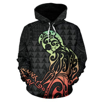 Hawaii Hook Map Kanaka Warrior Hoodie - Polynesian Pride