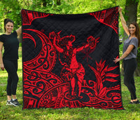 Polynesian Hawaii Premium Quilt - Hula Girl Red - Polynesian Pride