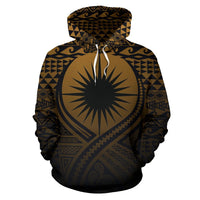 Marshall Islands All Over Hoodie Lift up Gold - Polynesian Pride