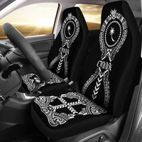 Chuuk Car Seat Covers - Chuuk Flag Micronesian Tribal Universal Fit Black - Polynesian Pride