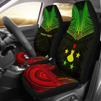 Austral Islands Custom Personalised Car Seat Cover - Austral Islands Flag Polynesian Chief Tattoo Reggae Version Universal Fit Reggae - Polynesian Pride