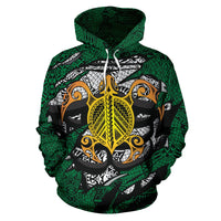 Honu Polynesian Green Hawaii Turtle Hoodie - Polynesian Pride