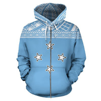 Federated States of Micronesia All Over Zip up Hoodie Polynesian Hoodie Style - Polynesian Pride