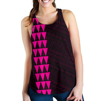Hawaii Kakau Polynesian Hammerhead Shark Women's Racerback Tank - Pink - Polynesian Pride