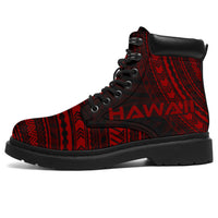 Hawaii Leather Boots - Polynesian Red Chief Version Red - Polynesian Pride