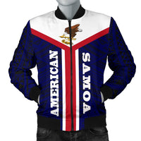 American Samoa Men's Bomber Jacket Blue - Polynesian Pride