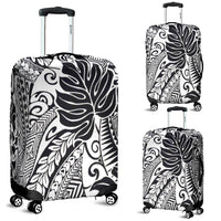 Polynesian Luggage Cover White-Black - Polynesian Pride
