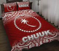 Chuuk Quilt Bed Set - Chuuk Flag Red Fog Style - Polynesian Pride