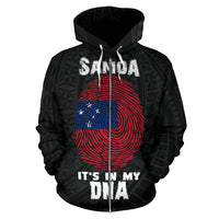 Samoa Zip up Hoodie Samoa Flag Coat of Arms Is In My DNA - Polynesian Pride