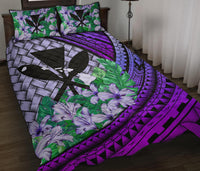 Kanaka Maoli (Hawaiian) - Quilt Bed Set Lauhala Polynesian Hibiscus Purple - Polynesian Pride