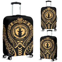 Northern Mariana Islands Luggage Cover - Micronesian Tribal Gold Gold - Polynesian Pride