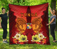 Tonga Premium Quilt - Tribal Tuna Fish Black - Polynesian Pride
