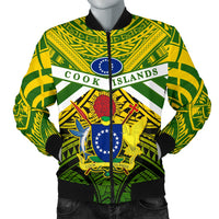 Cook Islands Rugby Men Bomber Jacket Spirit Green - Polynesian Pride