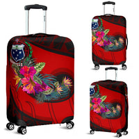 Samoa Luggage Covers - Polynesian Hook And Hibiscus (Red) - Polynesian Pride