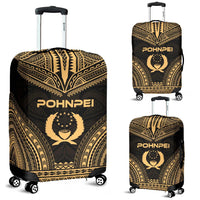 Pohnpei Polynesian Chief Luggage Cover - Gold Version Gold - Polynesian Pride