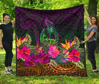 Guam Polynesian Premium Quilt - Summer Hibiscus - Polynesian Pride