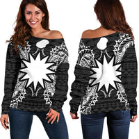 Nauru Polynesian Shoulder Sweater Map Black Black - Polynesian Pride
