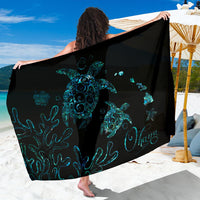 Hawaii Turtle Ohana Paua Shell Sarong - AH Sarong One Size Black - Polynesian Pride