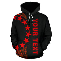 Cook Islands Polynesian Custom Hoodie Line Red - Polynesian Pride
