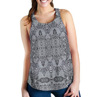 Polynesian Women's Racerback Tank Black And White - Polynesian Pride