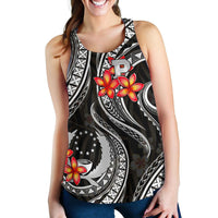 Pohnpei Micronesian Women Racerback Tank - Black Plumeria - Polynesian Pride