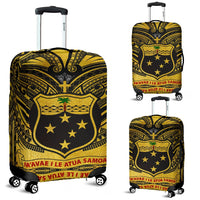 Samoa Luggage Covers - Samoa Coat Of Arm, Polynesian Tattoo Golden Golden - Polynesian Pride