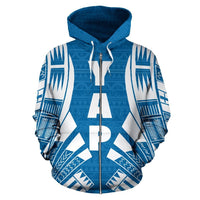 Yap All Over Zip up Hoodie Tattoo Style - Polynesian Pride