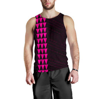 Hawaii Kakau Polynesian Kanaka Map Men's Tank Top - Pink - Polynesian Pride