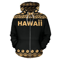 Hawaii All Over Zip up Hoodie Polynesian Shark Hoodie - Polynesian Pride