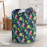 Tropical Hibiscus Hawaii Laundry Basket Laundry Basket One Size Black - Polynesian Pride